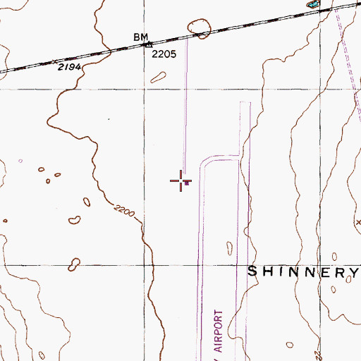 Topographic Map of Colorado City Airport, TX