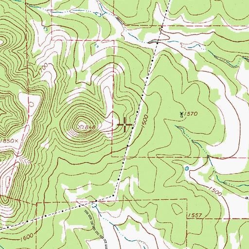 Topographic Map of Wallace Ranch Airport (historical), TX