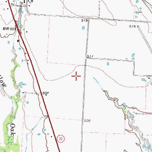 Topographic Map of Commerce Municipal Airport, TX
