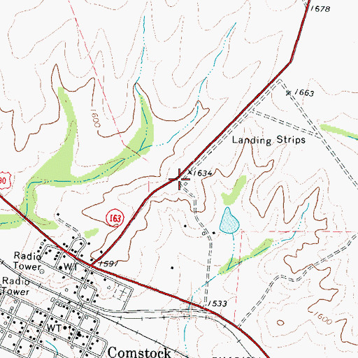 Topographic Map of Robertson Ranch Airport, TX