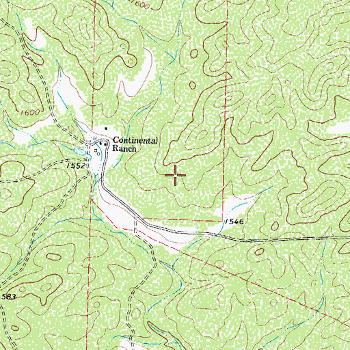 Topographic Map of Continental Ranch Airport (historical), TX