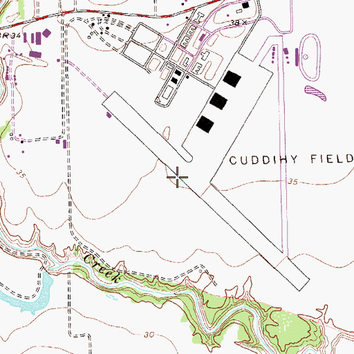 Topographic Map of Cuddihy Field, TX