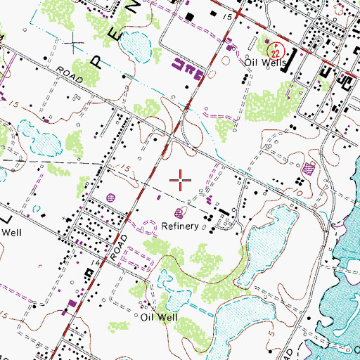 Topographic Map of Exxon Flour Bluff Heliport, TX