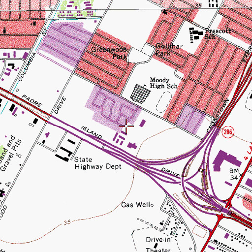 Topographic Map of Texas Department of Public Safety Heliport, TX