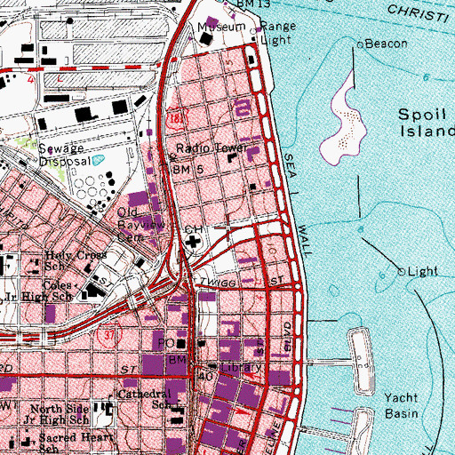 Topographic Map of Corpus Christi Heliport, TX