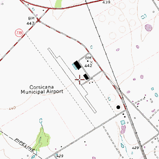 Topographic Map of C David Campbell Field-Corsicana Municipal Airport, TX