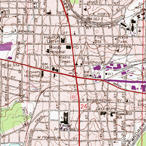 Topographic Map of Saint Theresa Catholic Church, AL