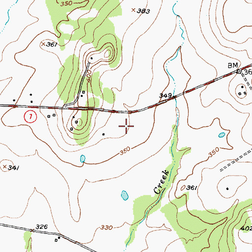 Topographic Map of Houston County Airport, TX