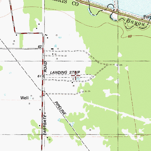 Topographic Map of Flying F Ranch Airport (historical), TX