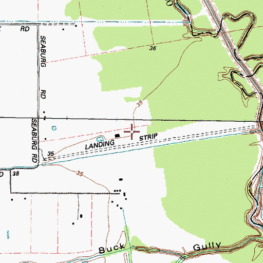 Topographic Map of Rogers Airport, TX