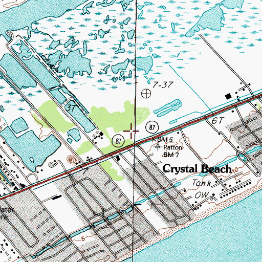 Topographic Map of Seafood Warehouse Park Airport, TX