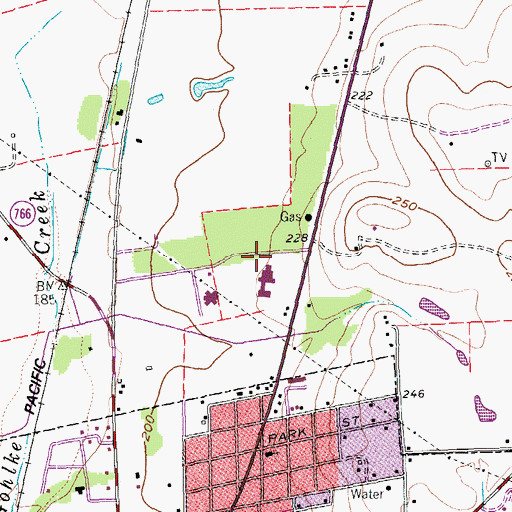 Topographic Map of Cuero Community Hospital Heliport, TX