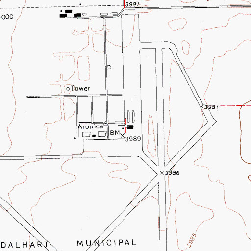 Topographic Map of Dalhart Municipal Airport, TX