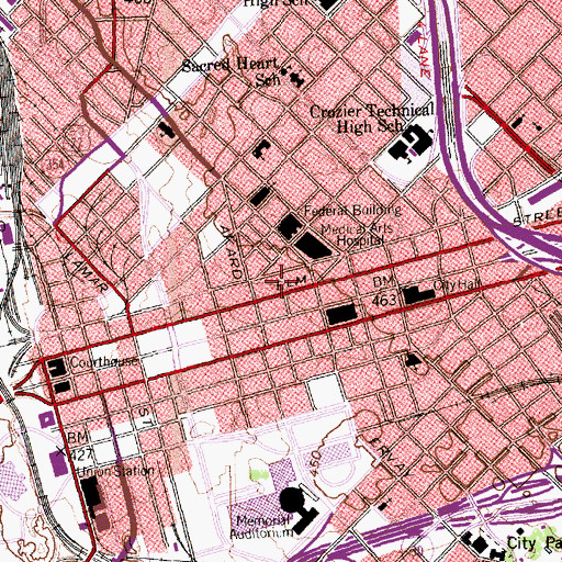 Topographic Map of Placid Heliport, TX