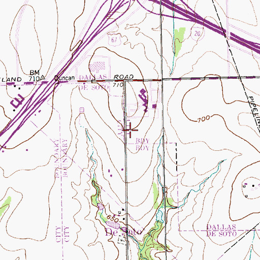 Topographic Map of Charlton-Careflite Heliport, TX