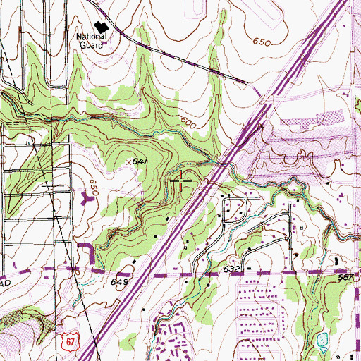 Topographic Map of Police H Port-Redbird Heliport, TX