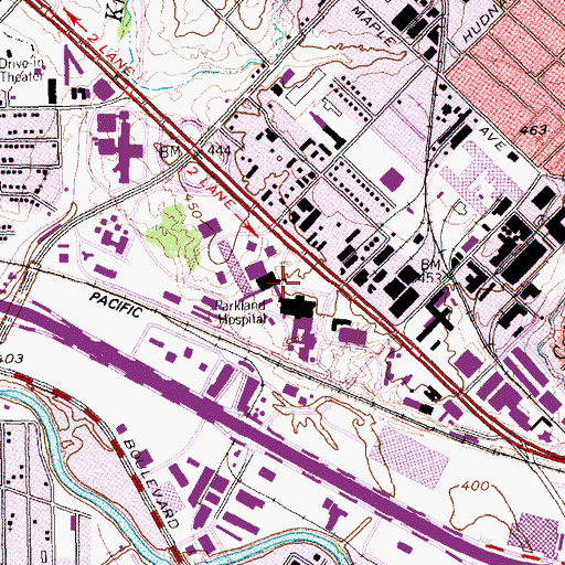 Topographic Map of Parkland Memorial Hospital Heliport Unit 2, TX