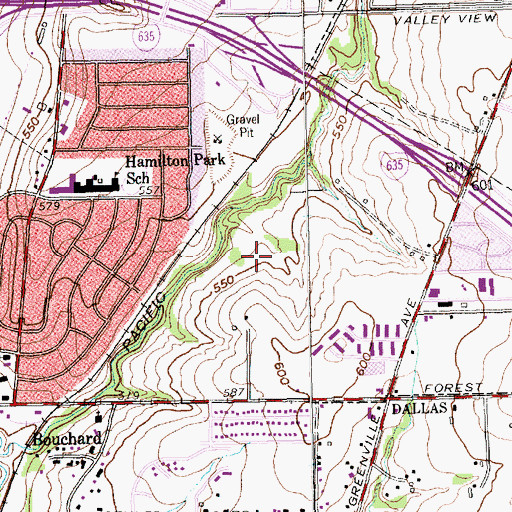 Topographic Map of T I Company Heliport, TX