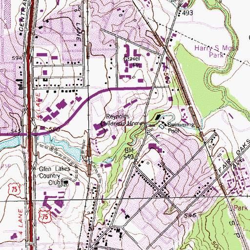 Topographic Map of Presbyterian Hospital of Dallas Heliport, TX
