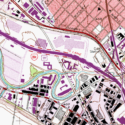 Topographic Map of Market Center Heliport, TX