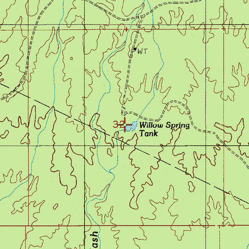 Topographic Map of Willow Spring Tank, AZ