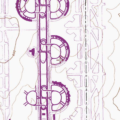 Topographic Map of Dallas/Fort Worth International Airport, TX