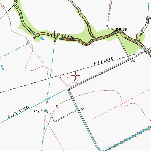 Topographic Map of Garrett Ranch Airport, TX