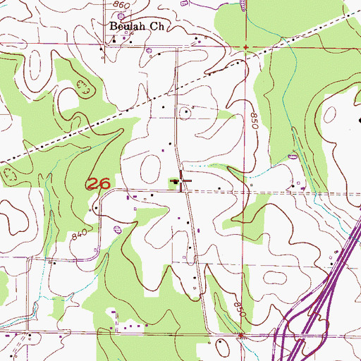 Topographic Map of Adams School (historical), AL