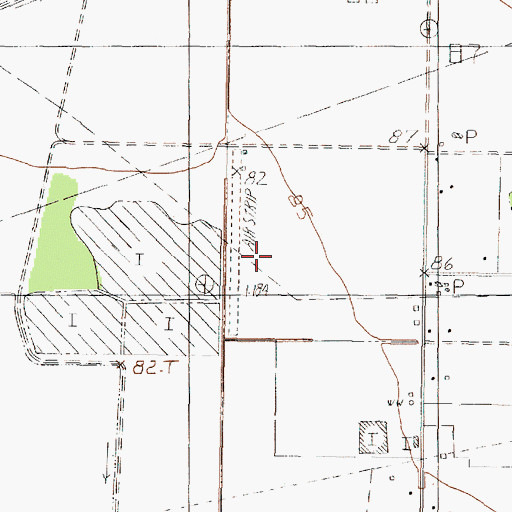 Topographic Map of Jamison Airstrip (historical), TX