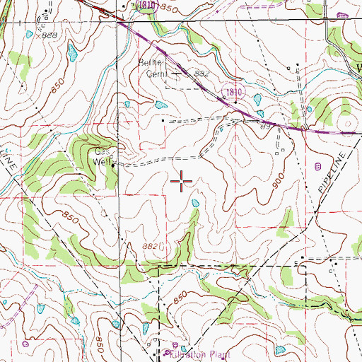 Topographic Map of Red Ace Ranch Airport (historical), TX