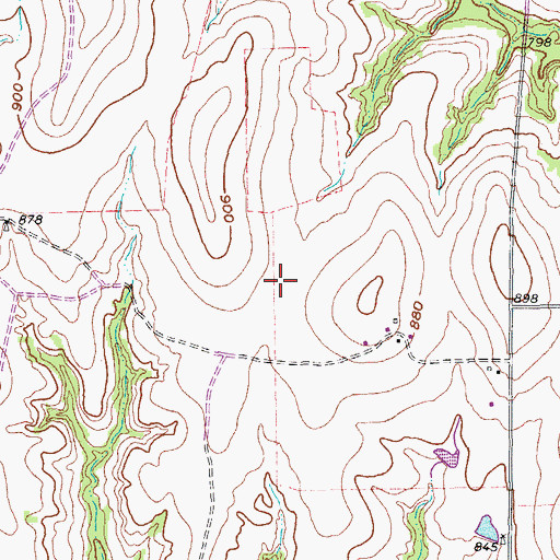 Topographic Map of Bishop Airport, TX