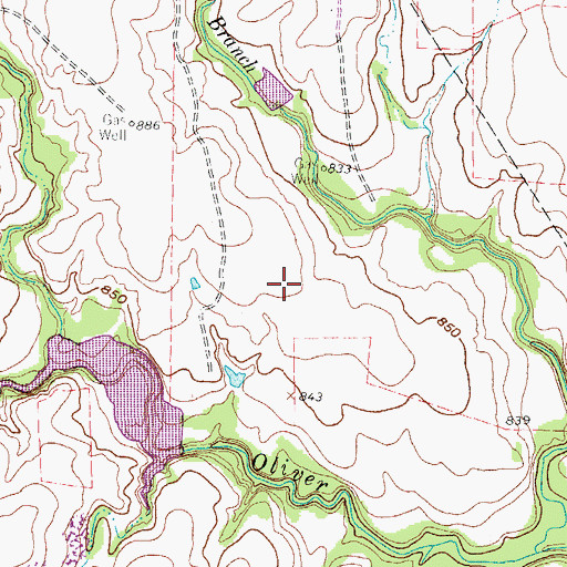 Topographic Map of Heritage Creek Airstrip, TX