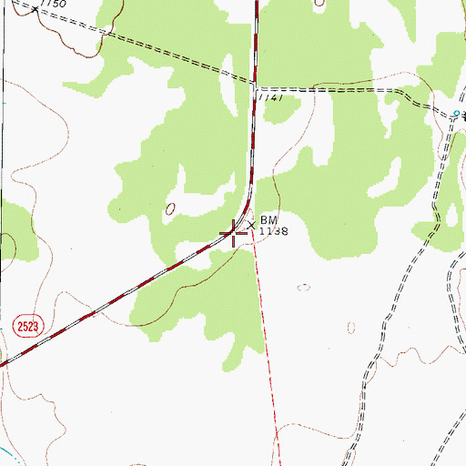 Topographic Map of Bertani Ranch Airport, TX