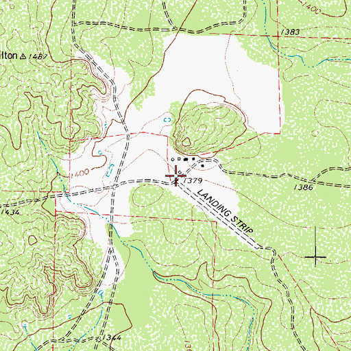 Topographic Map of Lewis Private Airport, TX