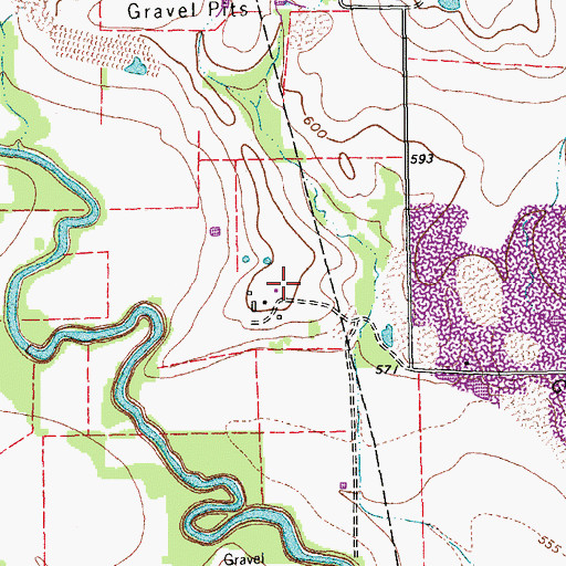 Topographic Map of Warschun Ranch Airport, TX