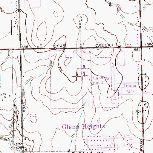 Topographic Map of Carroll Air Park (historical), TX