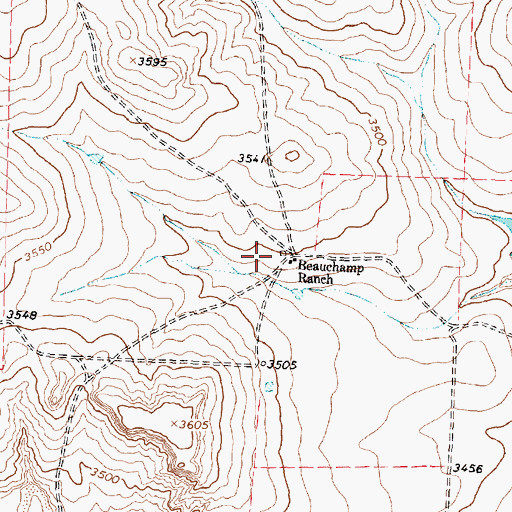 Topographic Map of Beauchamp Airstrip (historical), TX