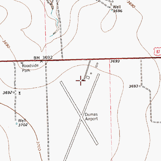 Topographic Map of Moore County Airport, TX