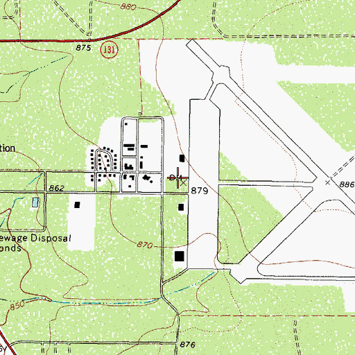 Topographic Map of Maverick County Memorial International Airport, TX