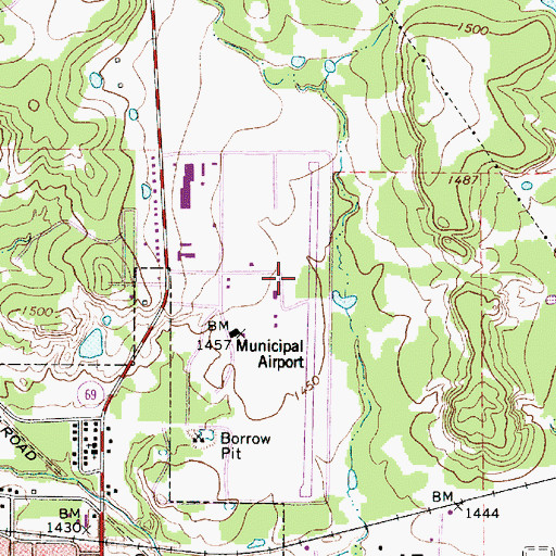 Topographic Map of Eastland Municipal Airport, TX