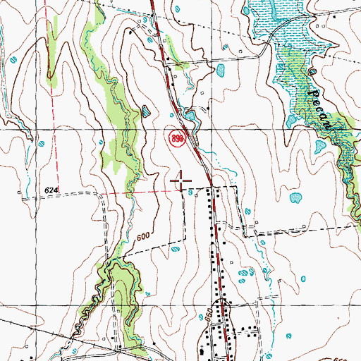 Topographic Map of Parker Place Airport, TX