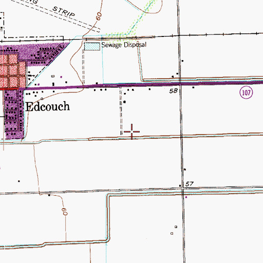 Topographic Map of Skalitsky Airport, TX