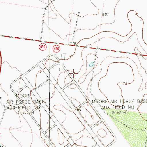 Topographic Map of South Texas International Airport at Edinburg, TX