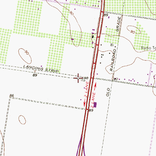 Topographic Map of Norman & White Airport, TX