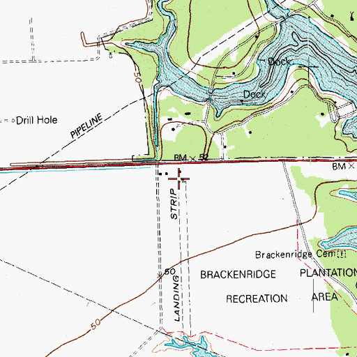 Topographic Map of Hahns Airport, TX
