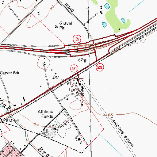 Topographic Map of Kubecka Flying Service Inc., TX