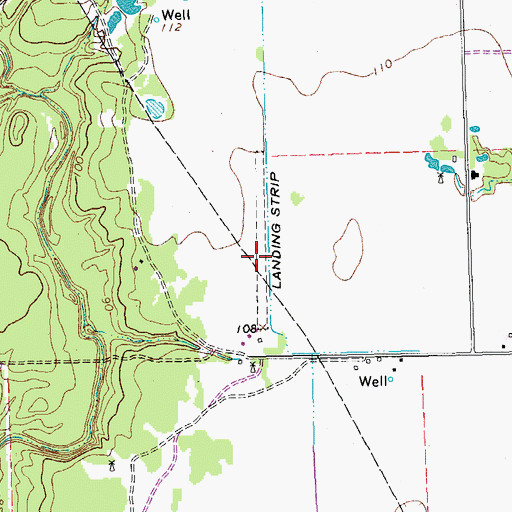 Topographic Map of Stovall Ranch Number 1 Airport, TX