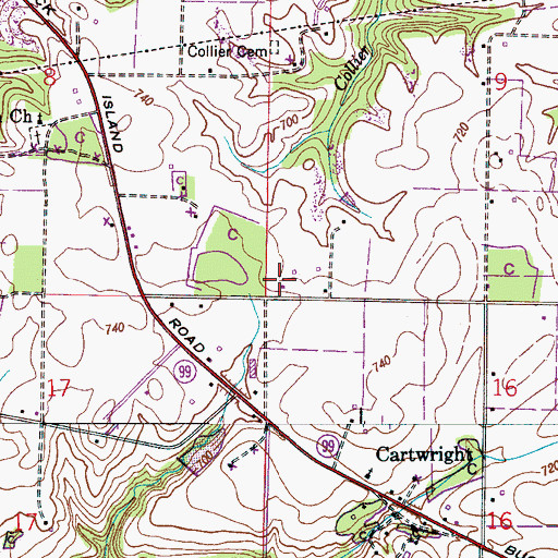 Topographic Map of Cartwright School (historical), AL