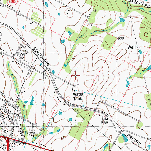 Topographic Map of Elgin Intracontinental Airport, TX