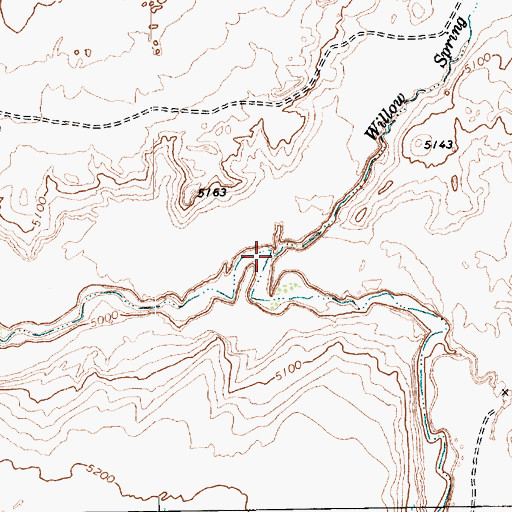 Topographic Map of Willow Spring Wash, AZ